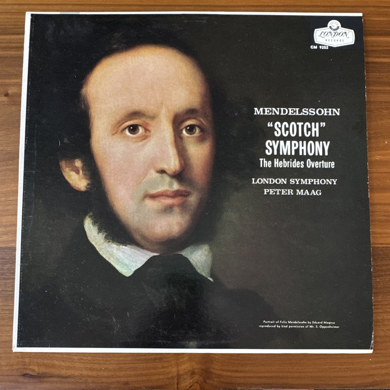 Vinyl Record: Mendelssohn Scotch Symphony/Hebrides, London CM 9252, Maag
