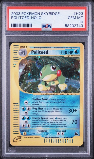 2003 Pokemon Skyridge Politoed Holo #H23 Swirl PSA 10 Gem Mint