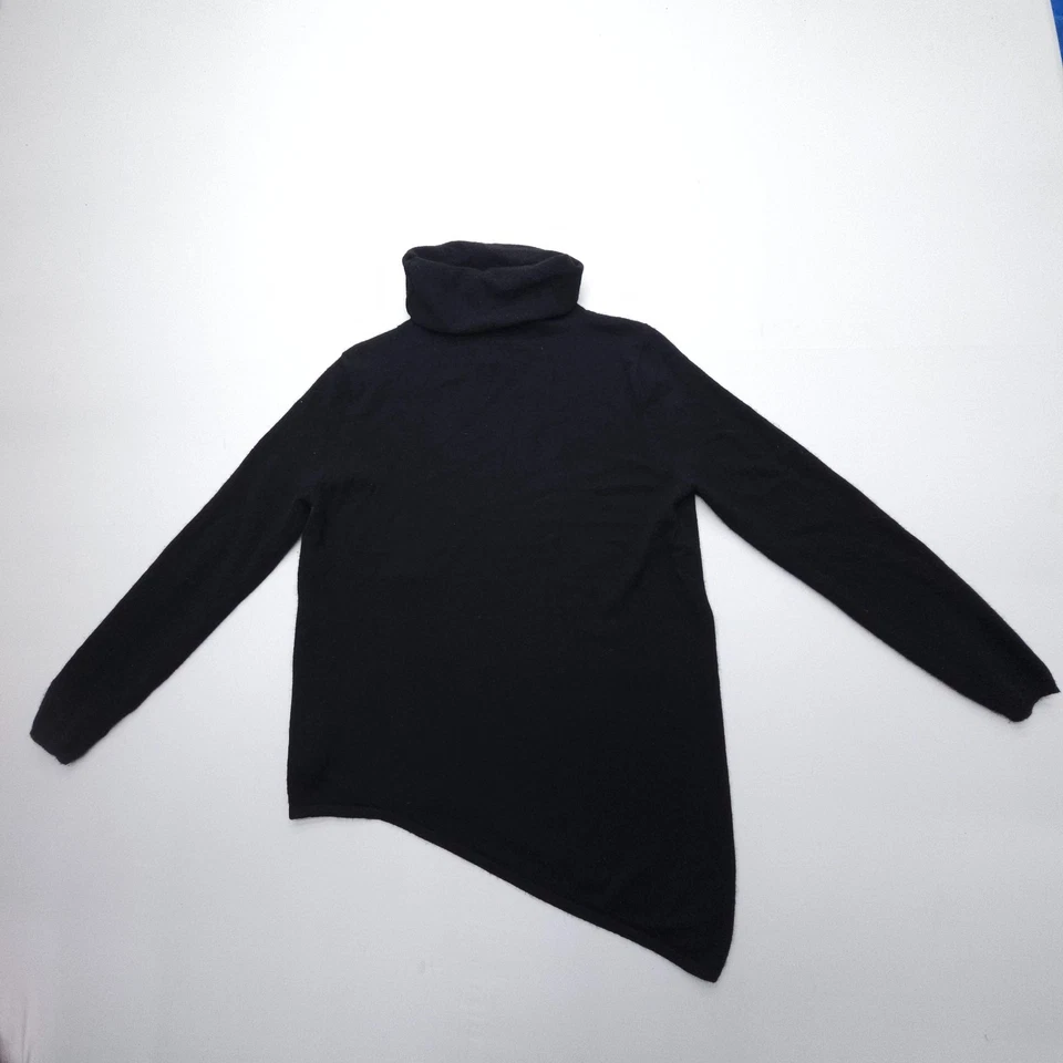 Cárdigan Suéter Neiman Marcus Cachemira Dobladillo Asimétrico Cremallera Completa Negro Grande Foto 2 de 4