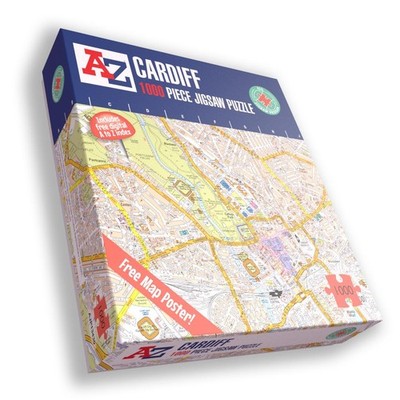 Puzzle Mehrfarbig 1000 Teile Kartonkarte von Cardiff 66 x 50 cm Sammlerstück UK