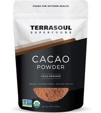 Organic Raw Cacao Powder, 16 Oz - Ideal for Baking, Smoothies, and Hot Cocoa