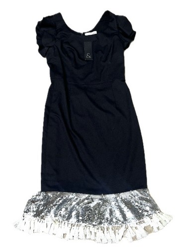 Stunning Sachin And Babi Dress with silver sequin trim size 8 Retailed $795 - Picture 2 of 7