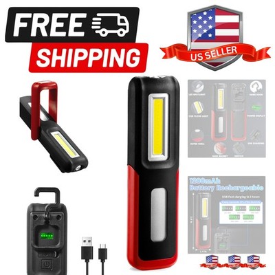 Rechargeable LED Flashlight Magnetic Light, Portable Work Light Trouble Light...