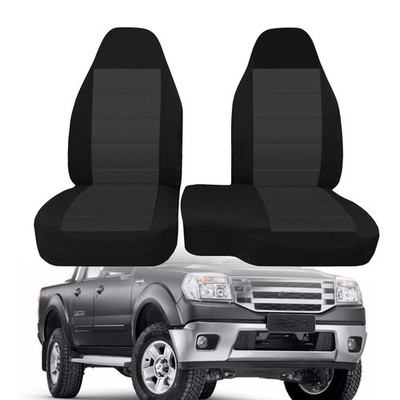 runfider 2PCS 60/40 High Back Bench Seat Cover with Hooks Compatible Black 