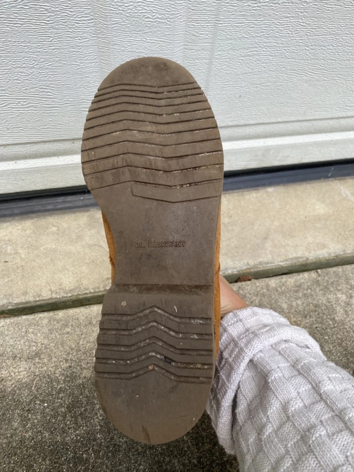 Bota de trabalho vintage masculina Texas Steer couro biqueira de aço tamanho 9 resistente a óleo - Imagem 4 de 4