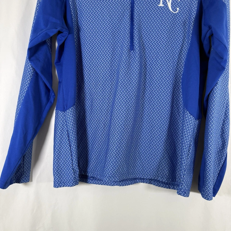 Kansas City Royals Sweater Women's Large Blue 1/4 Zip Long Sleeve Antigua - Image 3 of 4