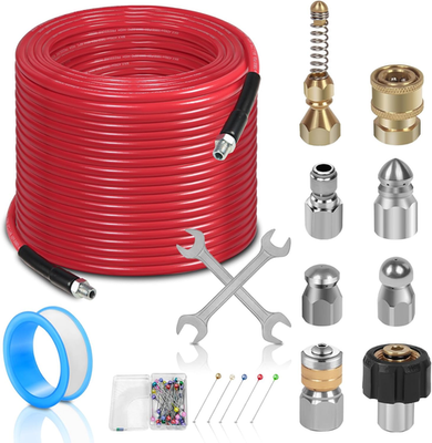 #ad 100FT Sewer Jetter Kit for Pressure Washer 1 4#x27;#x27;NPT Drain Cleaner Hose 5800PSI $67.29