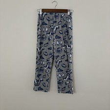 Carters Boys Size 8 Fleece Football Lounge Pants Pajama Grey Blue Cozy C6
