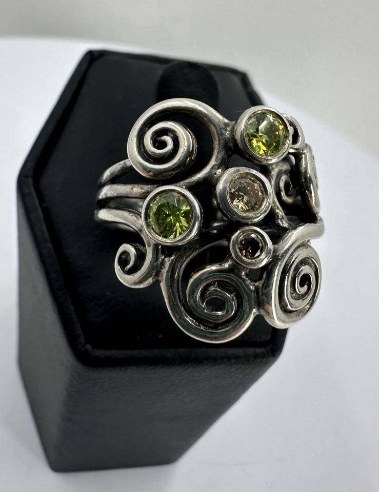 Anillo de piedras preciosas Pandora 925 vientos de otoño talla 8 Foto 2 de 4