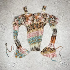 Kaelyn Max Vintage Plisse Top Gaultier Style Save The Queen Type Size M