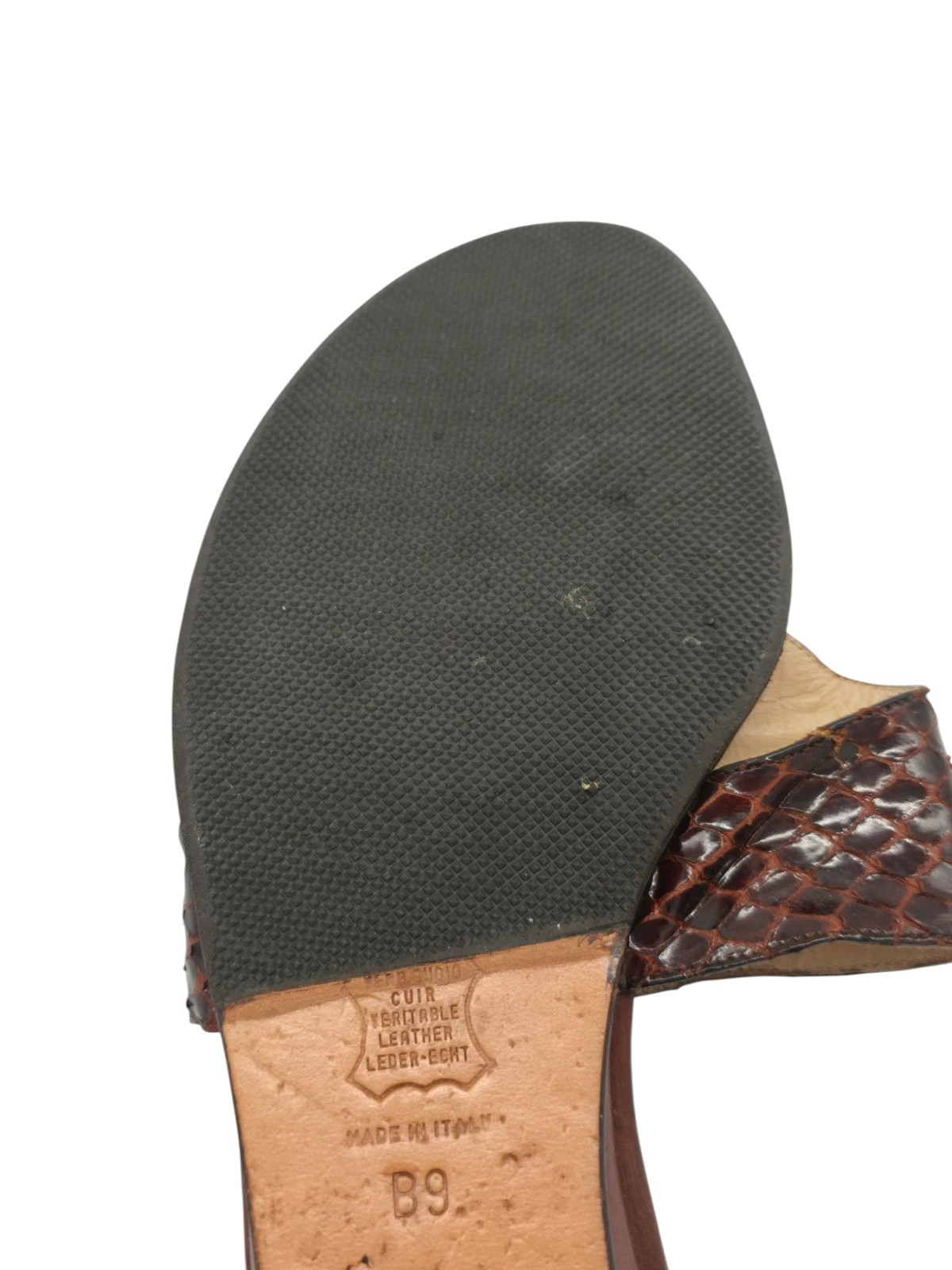 Vintage Bottega Veneta Brown Python Snakeskin Tho… - image 5