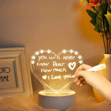 Note Board LED Night Light USB Message Pen for Kids Girlfriend