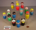 Vintage Fisher Price Toys Little People Figures 15 pcs. Play Family TOY Lot