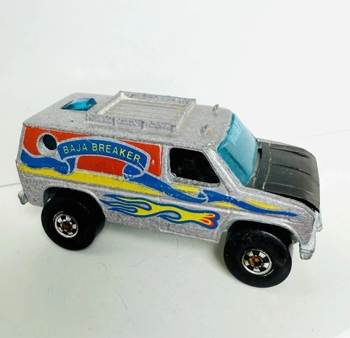 Hot Wheels Blackwall 1977 Baja Breaker Silver 4x4 Van Made In Hong Kong