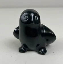 Vintage Boma Hand Carved Black Soapstone Owl Figurine Unique Collectible Gift