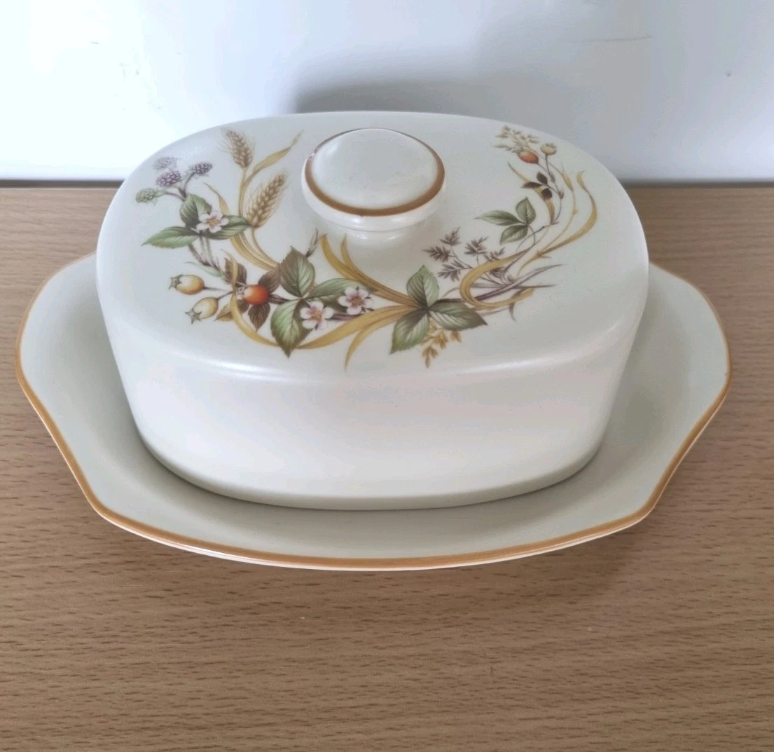 Vintage St Michael M&S Mark and Spencer RARE Ceramic Lidded Harvest Butter Dish