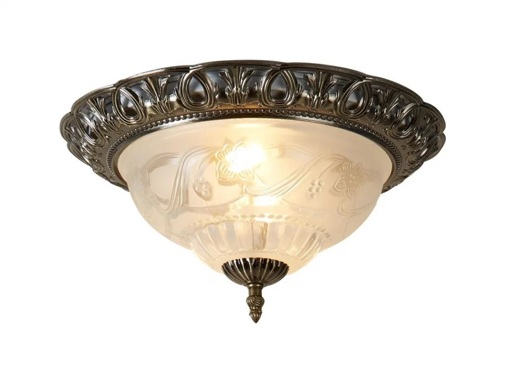 Ceiling Light Brass Derby Antiue 330mm Searchlight 7045-13