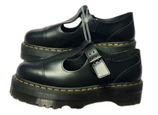 NWT Dr Martens Bethan Mary Jane T Bar Smooth Leather Chunky Shoes Sz 10 Blk