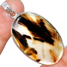 Natural Montana Agate - USA 925 Sterling Silver Pendant Jewelry P-1001