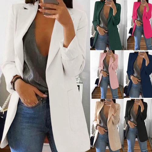 Damenoberteile Anzug Blazer Anzugjacke Damen formell schmal Mantel Cardigan Oberbekleidung - Bild 2 von 29