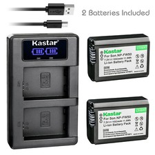 Kastar 2 Battery  Charger For Sony NP-FW50 A6000 A3000 A5000 A6300  5  6 a7S II