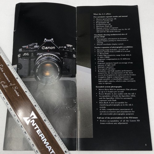 Vtg 1978 CANON A-1 Advertising Brochure Mailer Pub CE01-099B 0678D60 JAPAN - Picture 4 of 9