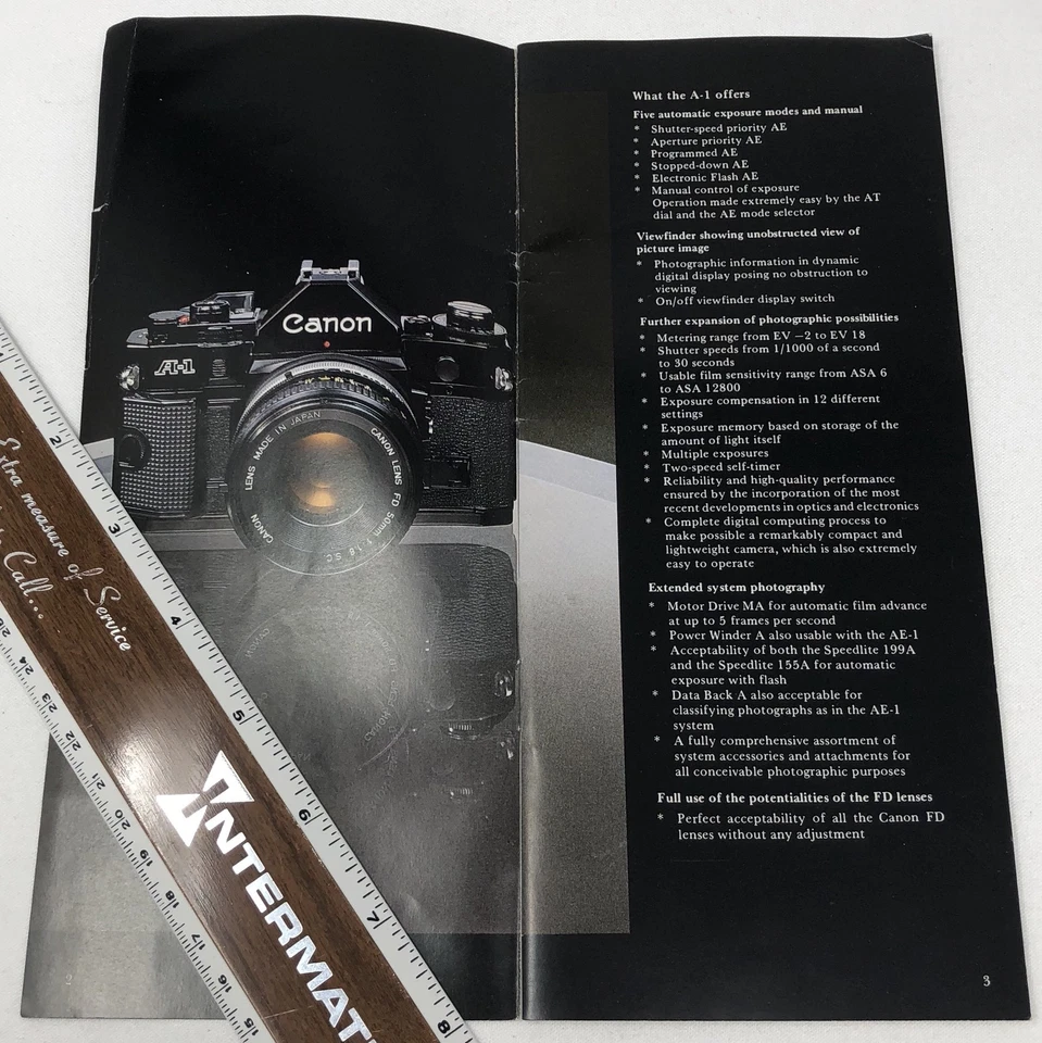 复古 1978 年 CANON A-1 广告宣传册邮件酒吧 CE01-099B 0678D60 日本 — 第 4/4 张图片