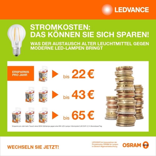 Osram E27 LED Lamp Classic Clear Dimmable 3.8W Like 60W Warm White Light 2700K - Picture 7 of 7