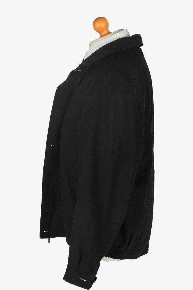 Pierra Cardin Wool Classic Jacket Vintage Lined Warm Retro Black Size L -C2360 - Image 3 of 4