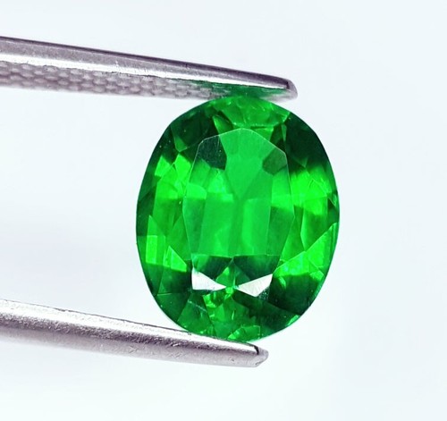Grenat Tsavorite Naturel 10,74 Ct - Pierre Précieuse Verte Ovale - Certifiée GIL - Inde