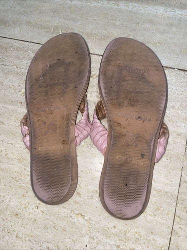 Vintage Famolare Pink Thong Sandal Leather Uppers Rubber Sole 5 M - Picture 4 of 6