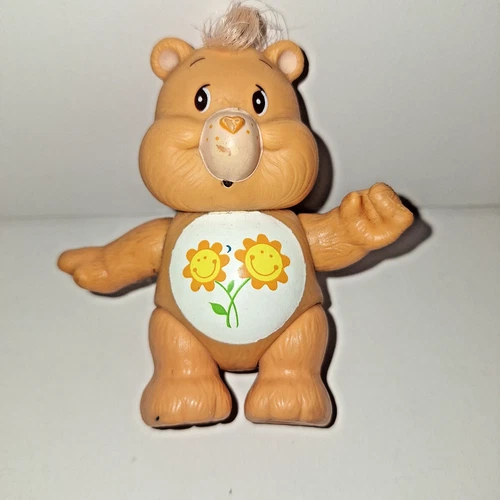 1983 CARE BEARS FRIEND BEAR 3"  Vintage TOY POSEABLE FIGURE KENNER SUNFLOWERS