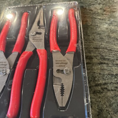 Snap On pl347acf 3 piece talon grip slip joint pliers set red