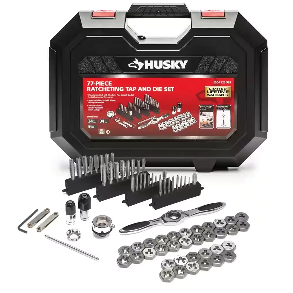 Husky SAE Metric Ratcheting Tap and Die Set 77 Piece eBay