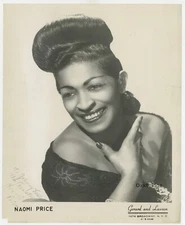 Naomi Price 1950 Apollo Theater Mistress Of Ceremonies Signed Photo Harlem Star