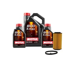 7L Motul 8100 X-MAX 0W40 WIX Filter Motor Oil Change Kit API SN For Audi VW