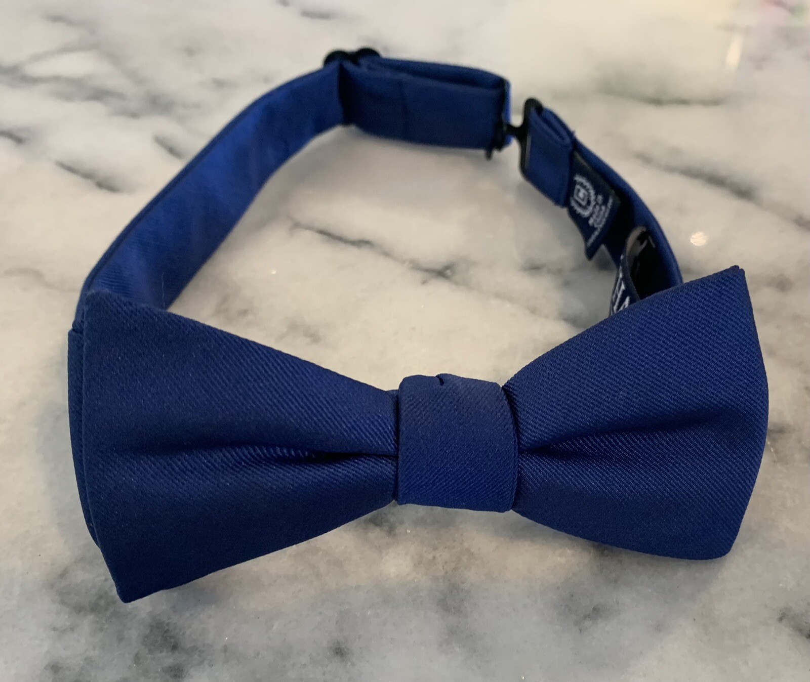 Chaps Solid Blue Woven Adjustable Pretied Bowtie … - image 2