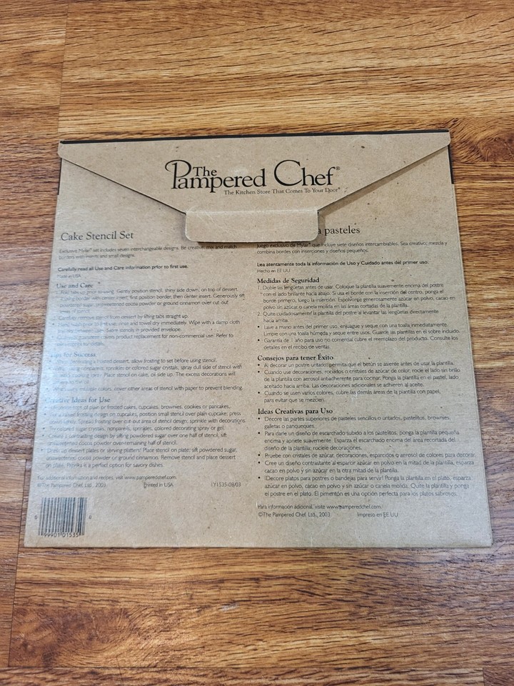 Pampered Chef Cake Stencil Set #1535 7 Patterns Balloons, Borders, Star ...