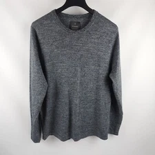 01.ALGO Sweater Mens XL 100% Merino Wool Pullover Crewneck Gray