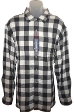 Daniel Cremieux Reversible Long Sleeve Flannel Shirt XXL Charcoal NWT (DC903)