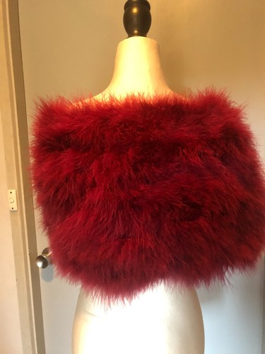 JADORE BNWT (RRP $199) Wine Faux Fur Cape Shrug Bolero Size S - Picture 3 of 7