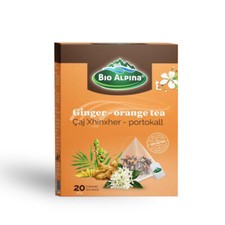 Ginger - Orange Pyramid Tea Bags - 100 Natural Ginger, Mint Orange Herbal Tea