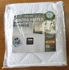 BIDDEFORD QUILTED HEATED MATTRESS PAD - TWIN SIZE - NEW