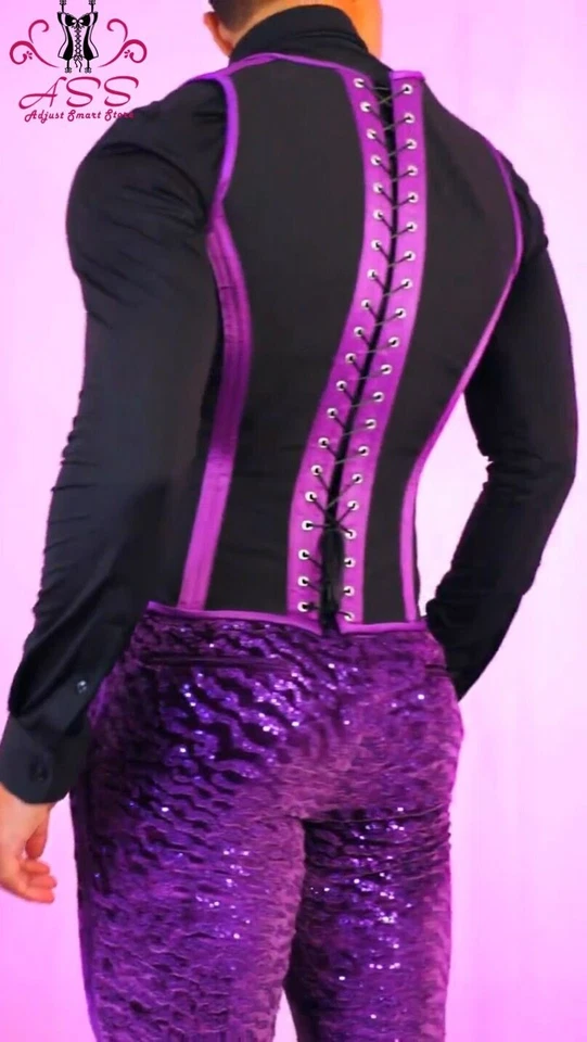 Chaleco Corsé Hombres Acero Deshuesado Cintura Entrenador Control Abdomen Cadual Formal Fiesta Chaleco Foto 3 de 4