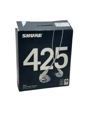 Shure SE425-CL Sound Isolating Earphones Only 3.5mm Cable Clear