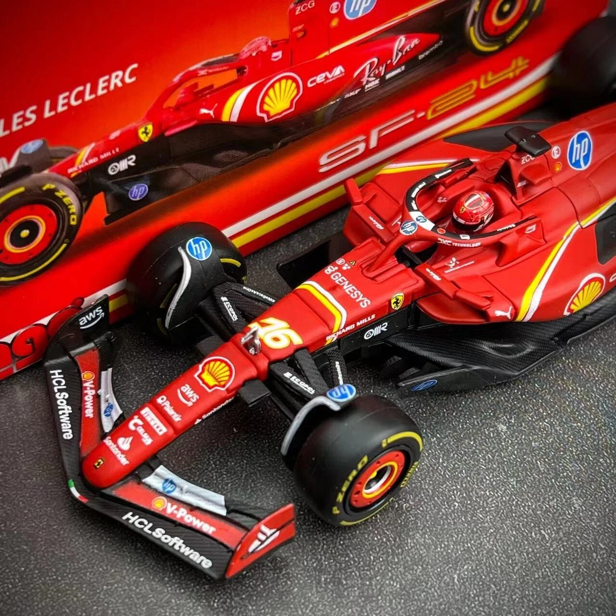 Bburago 1/43 Scuderia Ferrari HP F1 Team SF-24 GP 2024 #16
