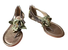 Anthropologie Poetic Licence Green Snakeskin ISLAND SURPRISE Sandal SZ 6M