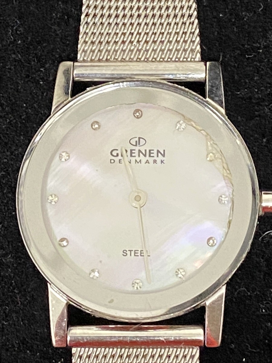 Womens Grenen Watch Silver Toned Mesh Band Made In Denmark M  display picture 1