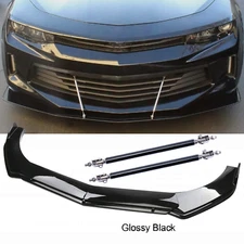 Black For Chevrolet Camaro SS Front Bumper Lip Spoiler Splitter Chin Body Kit