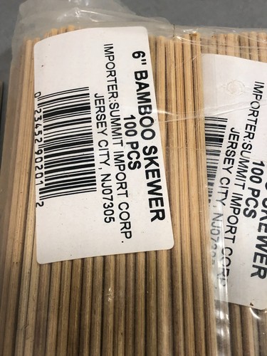 1000 sztuk 6" Bambusowy szaszłyk Kabob Grill Przystawka Owoce Wybieraczki BBQ Szaszłyki 10x100 - Zdjęcie 3 z 4